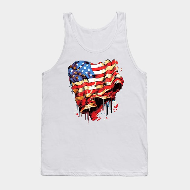 Proud to be an American USA The detail on this flag is simply stunning Tank Top by Pixel Poetry